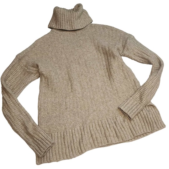 Madewell Sweaters - Madewell Chunky Turtleneck Sweater - XS - Wool Blend - Tan